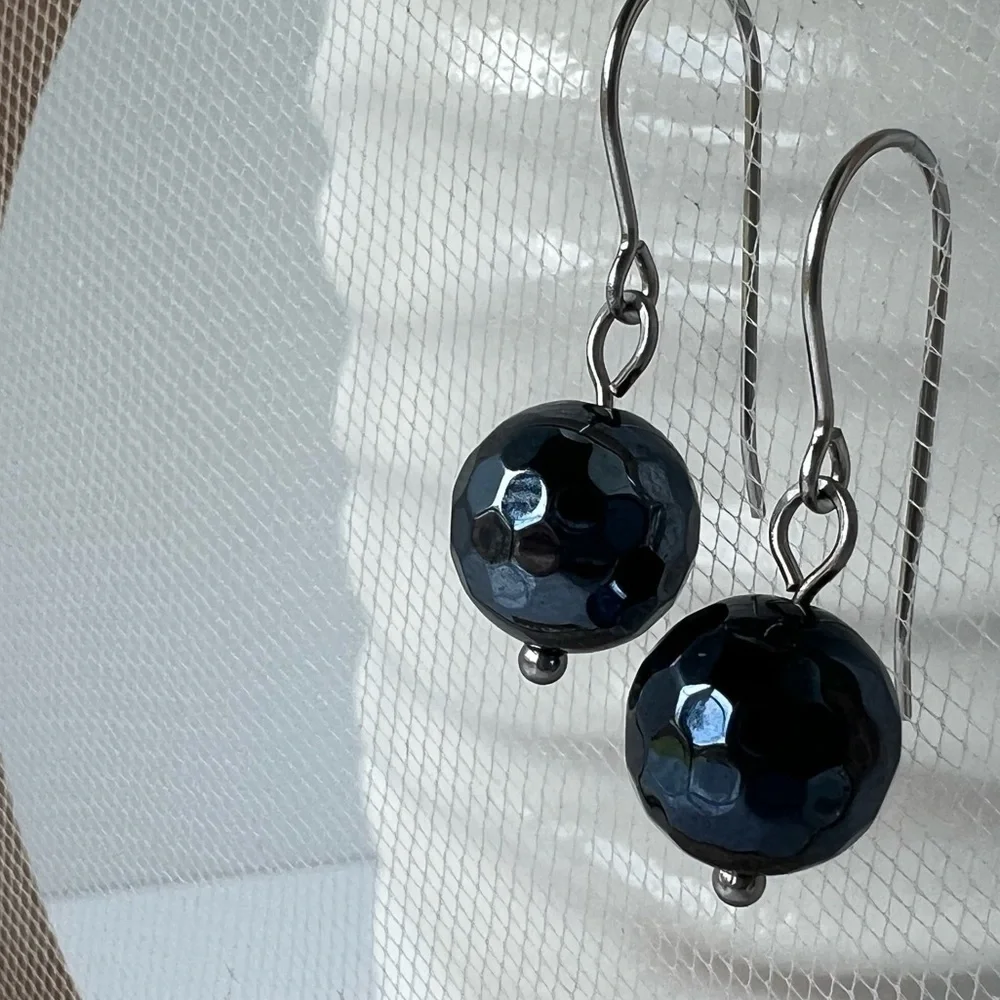 Hand Crafted black faceted